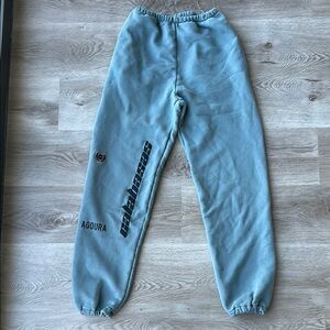 Yeezy Season 5 Calabasas Embroidered Sweatpants Terry Hospital Blue